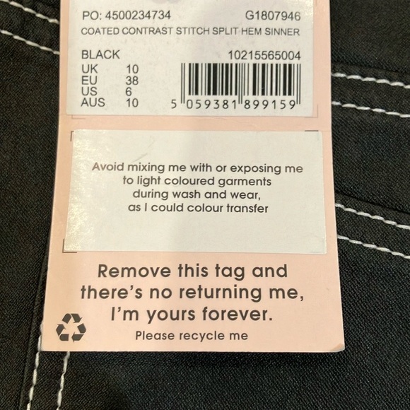 Missguided size 6 women’s Black Skinny Jeans look leggings - Picture 2 of 16